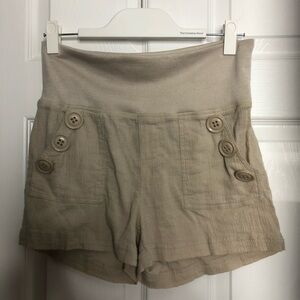 Grass Collection Stretch Waist Cotton Shorts M